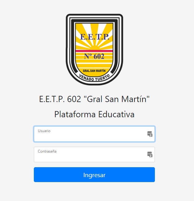 Plataforma Educativa E.E.T.P. 602